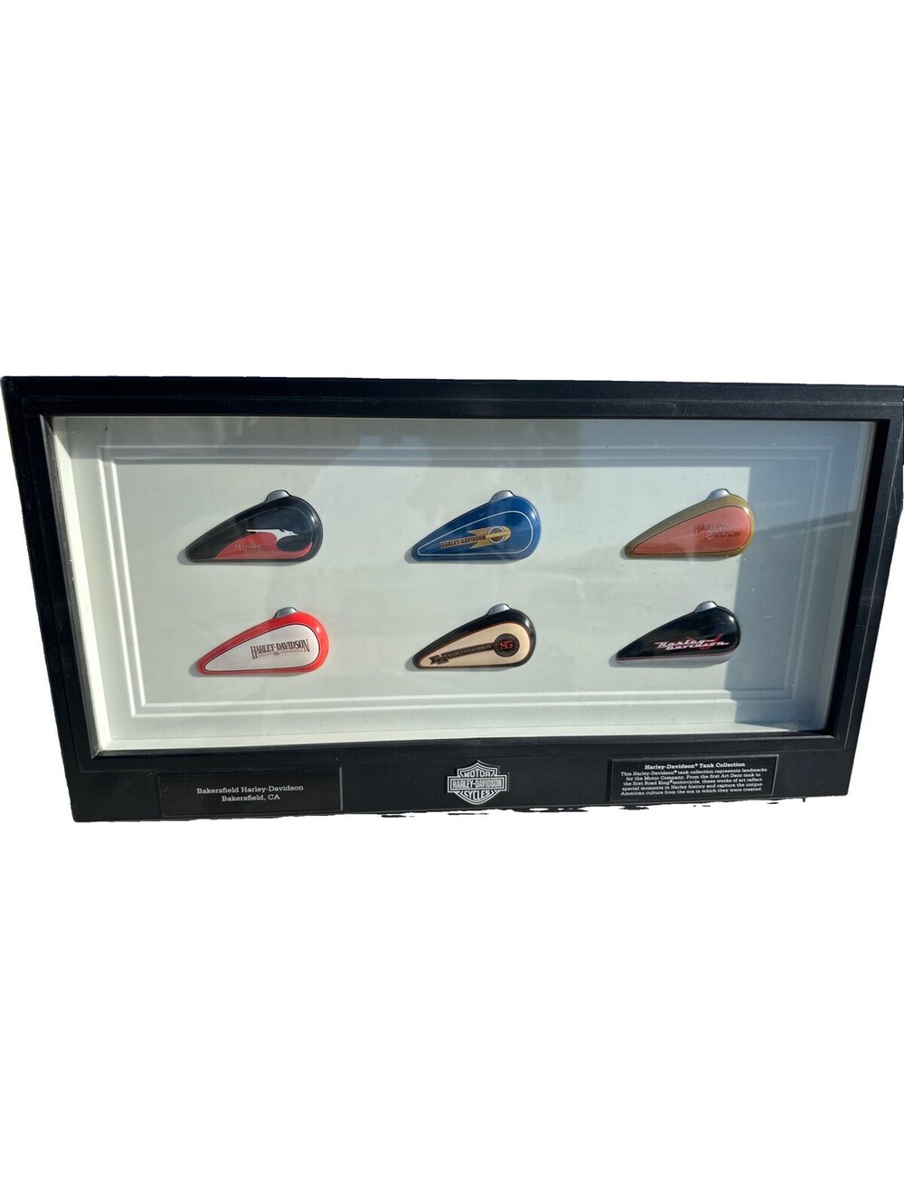 Harley Davidson Mini Gas Tank Collection Framed Shadow Box Display Bakersfield